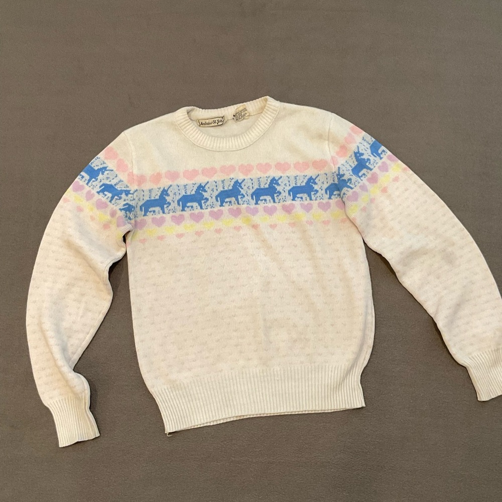 80’s vintage fair isle unicorn sweater